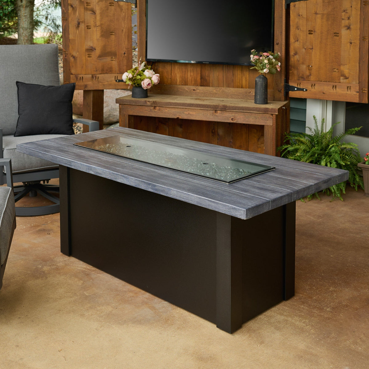The Outdoor GreatRoom Company Havenwood 62-Inch Linear Gas Fire Pit Table