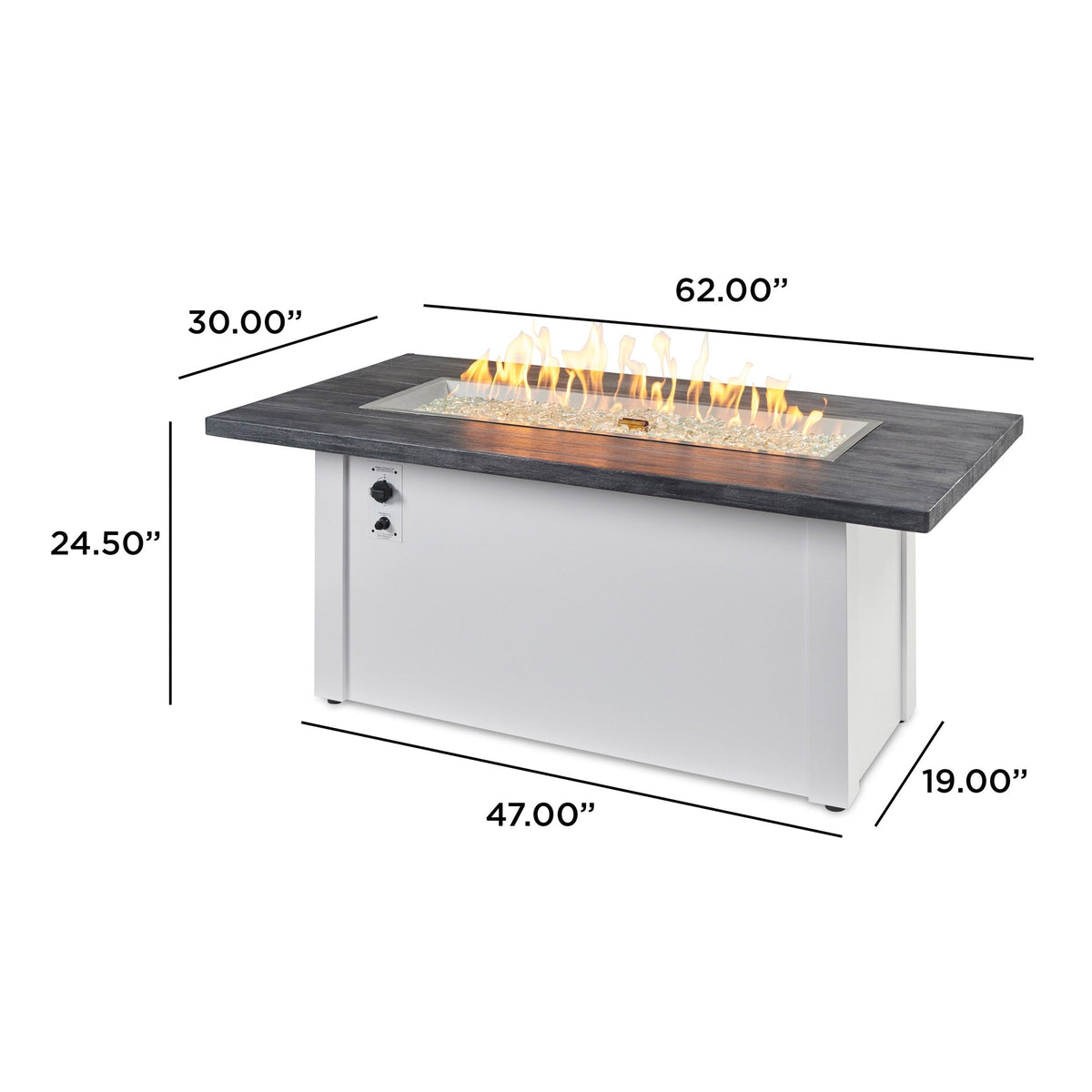 The Outdoor GreatRoom Company Havenwood 62-Inch Linear Gas Fire Pit Table