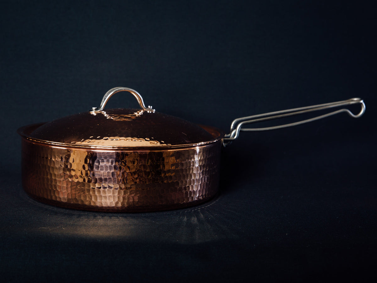 Sertodo Copper Saute Pan With Lid, 3 quart