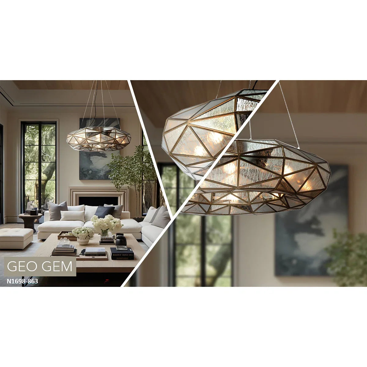Metropolitan Geo-Gem 8-Light Indoor Chandelier – Artisan Brass