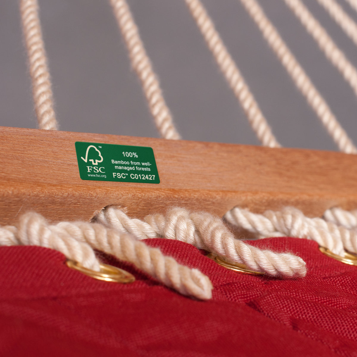 LA SIESTA Alabama Red Pepper Padded Kingsize Spreader Bar Hammock