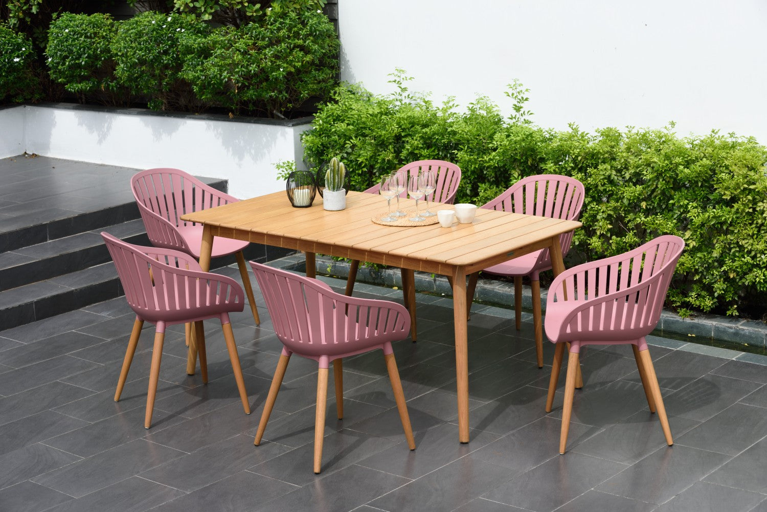 LifestyleGarden® Nassau Rectangular FSC® Eucalyptus Dining Table – 63"