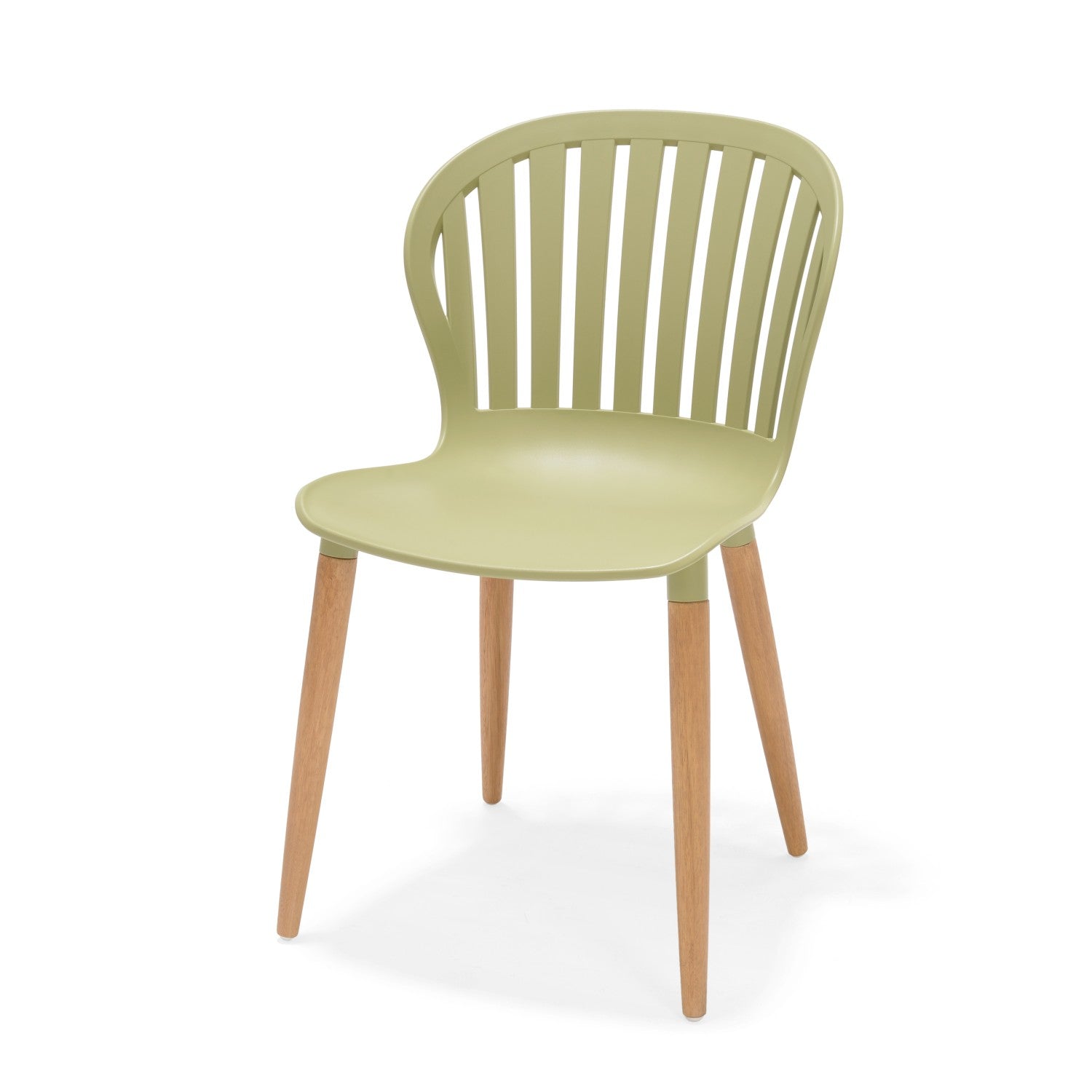 LifestyleGarden Nassau Social Plastic® Side Chairs with FSC Eucalyptus Legs – 2 Piece