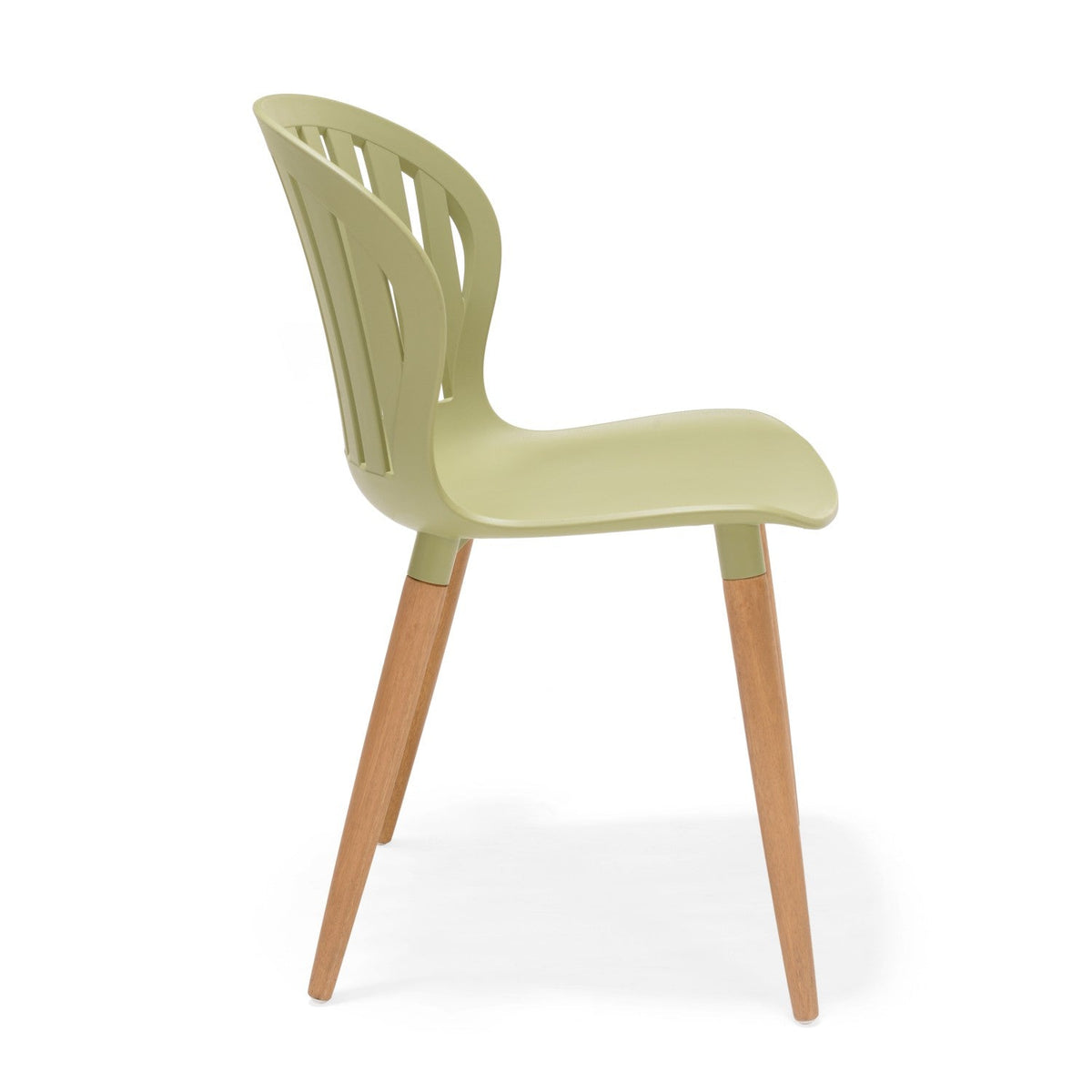 LifestyleGarden Nassau Social Plastic® Side Chairs with FSC Eucalyptus Legs – 2 Piece
