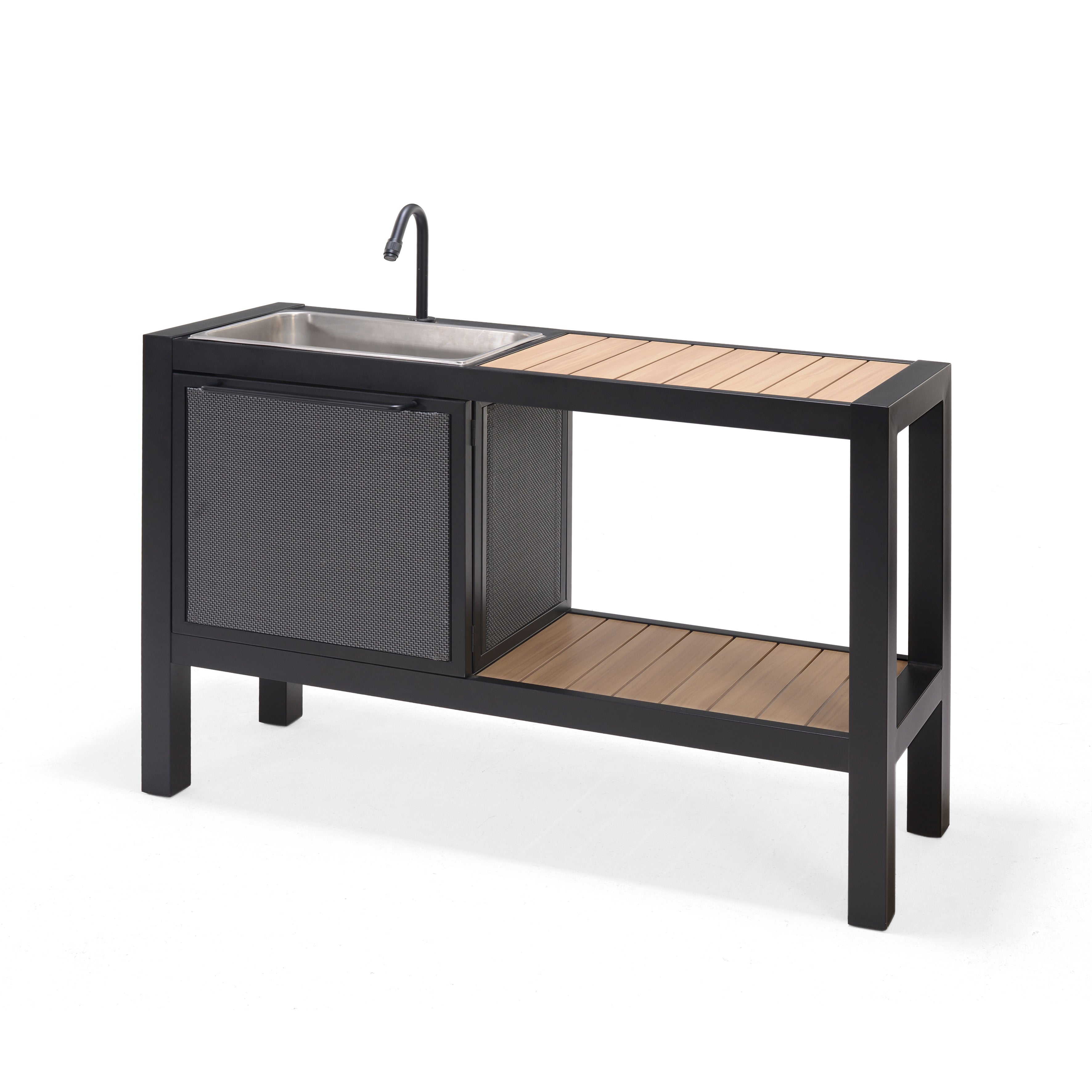 LifestyleGarden Panama Dark Outdoor Kitchen with Sink & Storage
