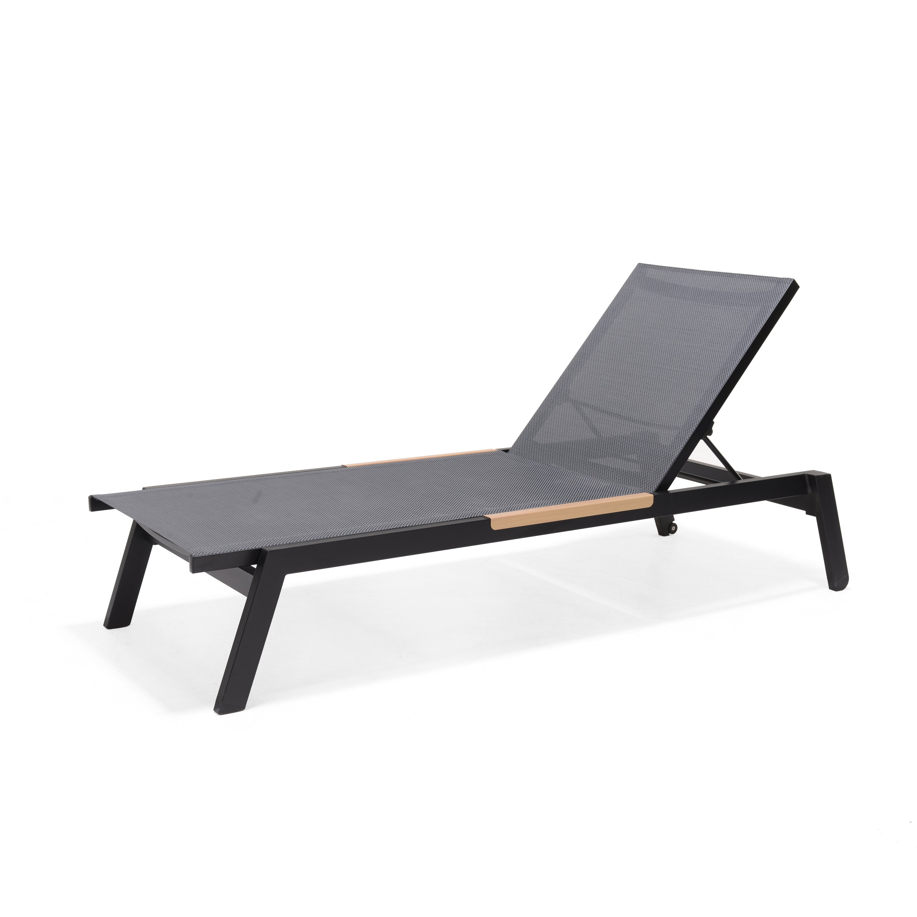 LifestyleGarden® Panama Dark Wheel Loungers & Side Table – 3 Piece Set