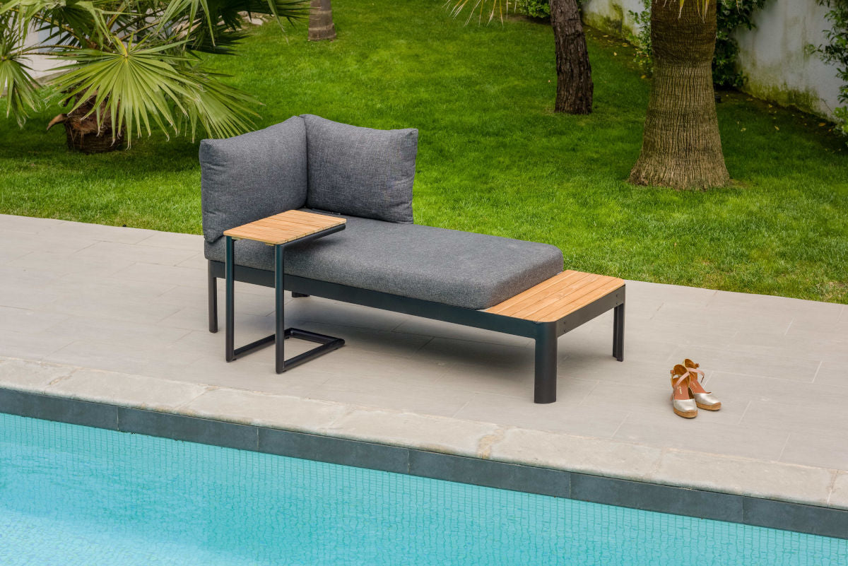 LifestyleGarden Portals Teak & Aluminum 3-Piece Modular Outdoor Sofa Set