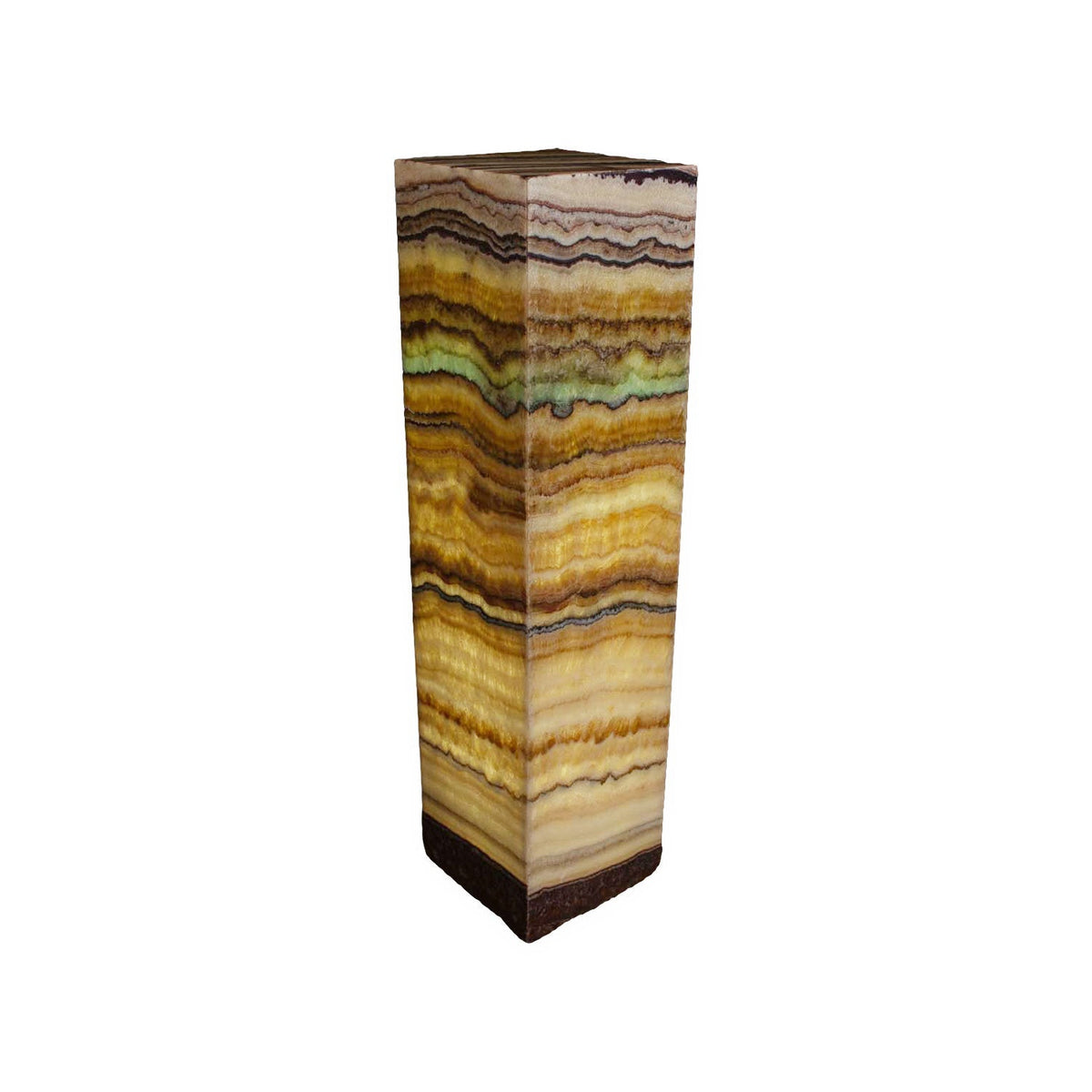 Rare Earth Gallery Aqua Onyx Square Pedestal Luminary