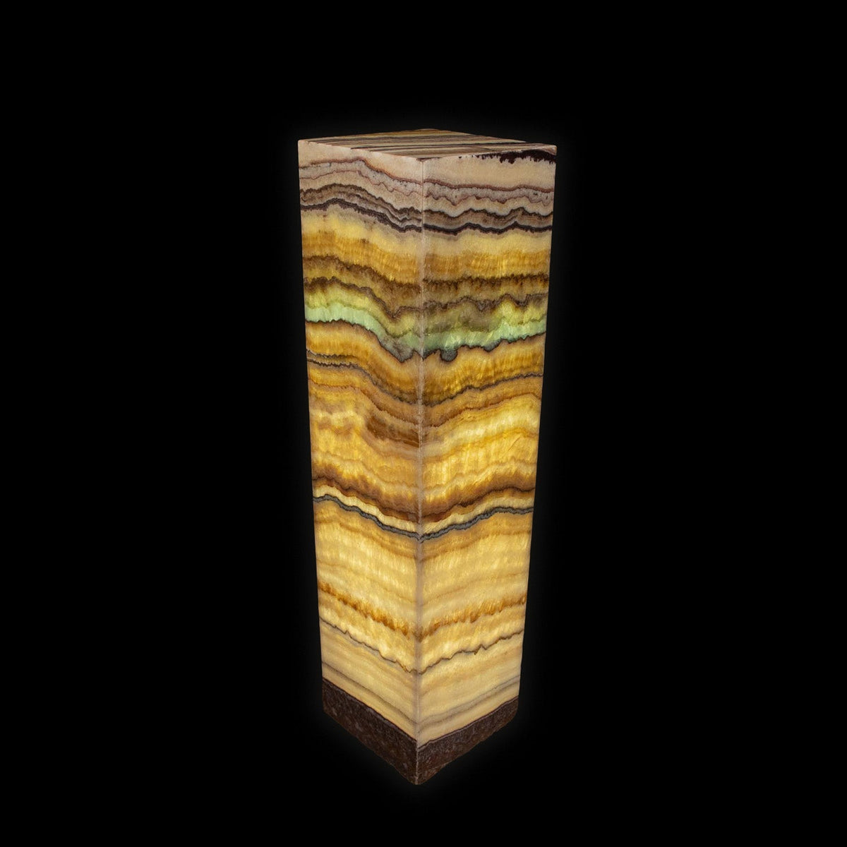 Rare Earth Gallery Aqua Onyx Square Pedestal Luminary
