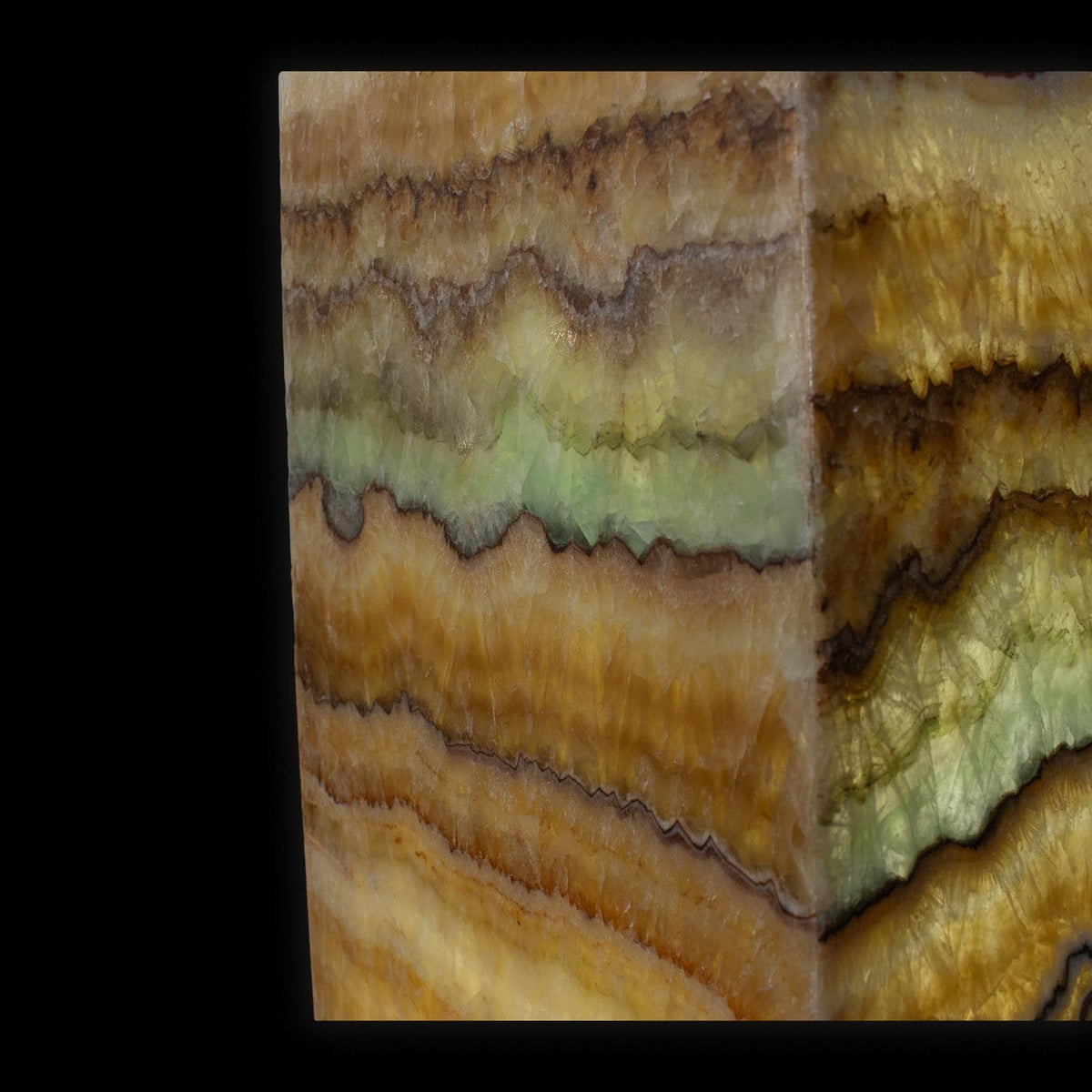 Rare Earth Gallery Aqua Onyx Square Pedestal Luminary