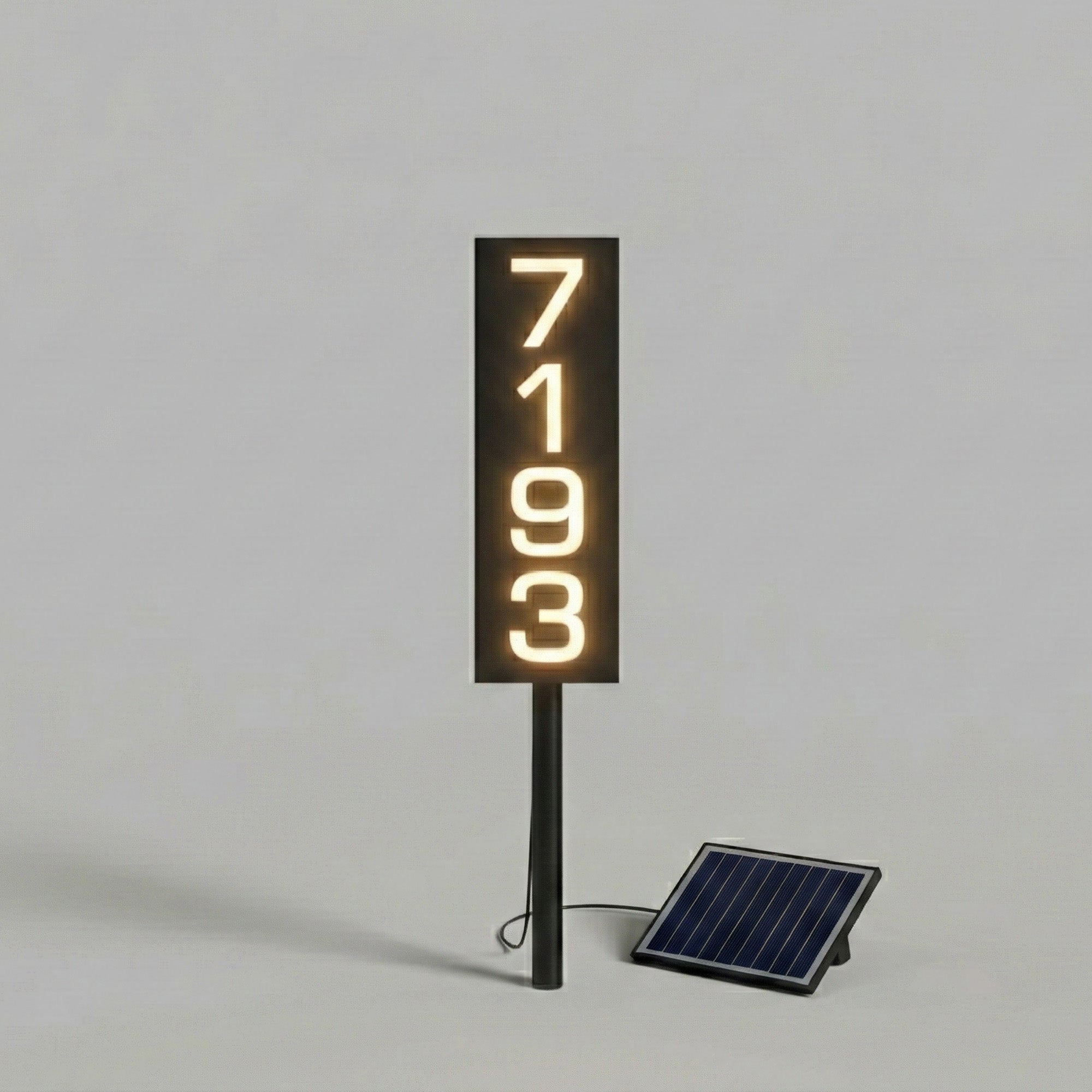Selegna Signs Solar-Powered Illuminated House Number Sign – Staked Outdoor Address Sign