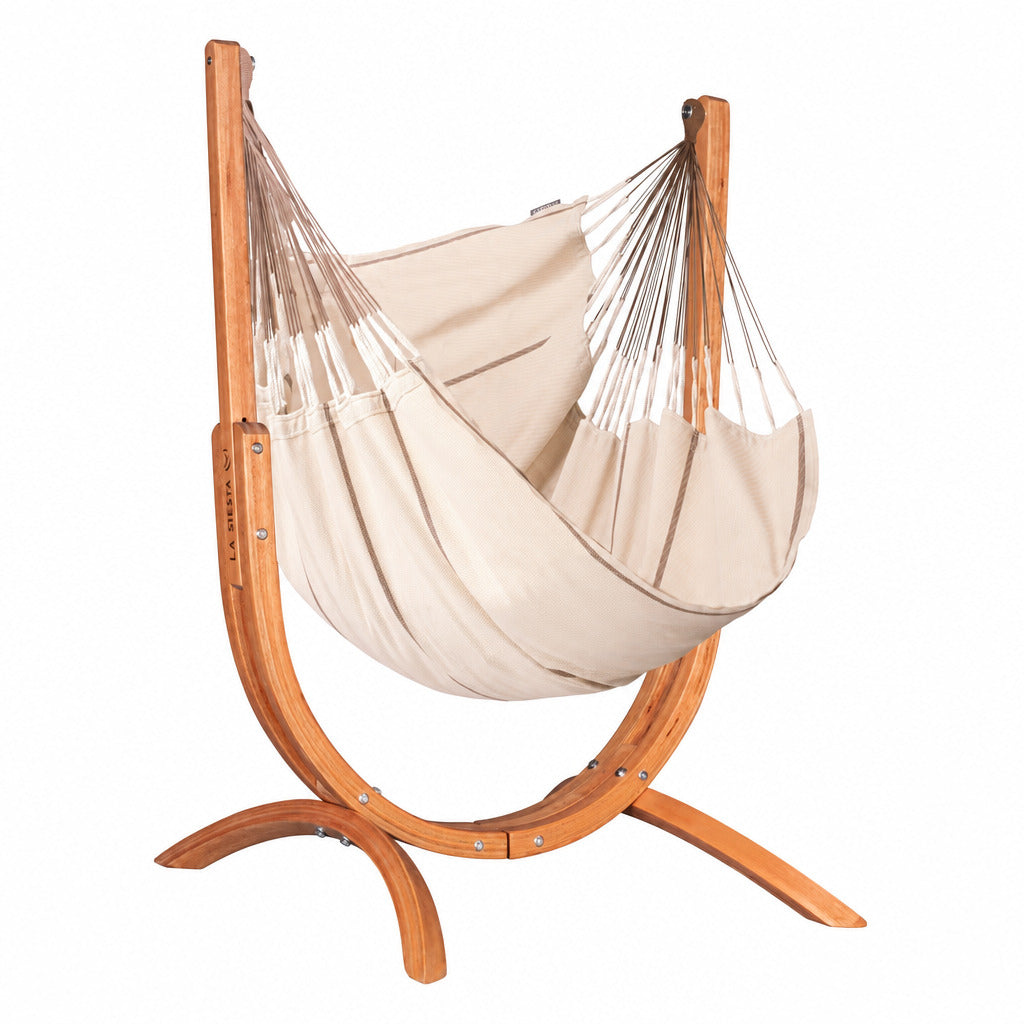 LA SIESTA Udine Organic Nougat Hammock Chair & Stand Set