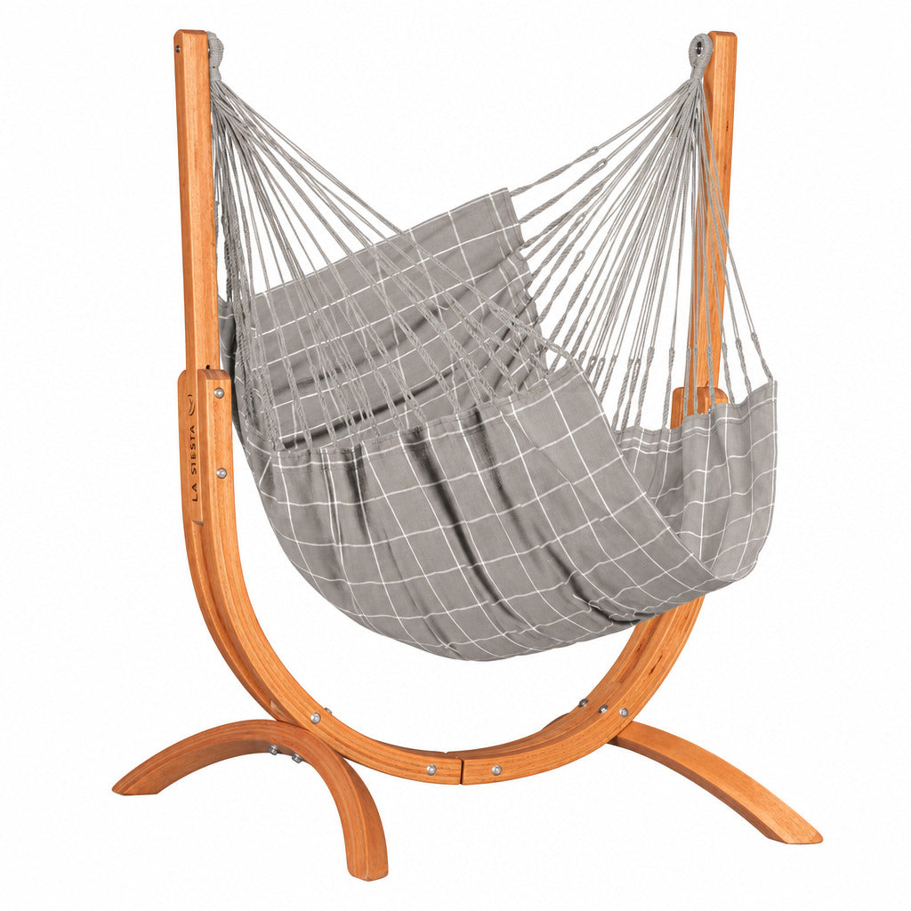 LA SIESTA Udine Outdoor Almond Weather-Resistant Hammock Chair & Stand Set