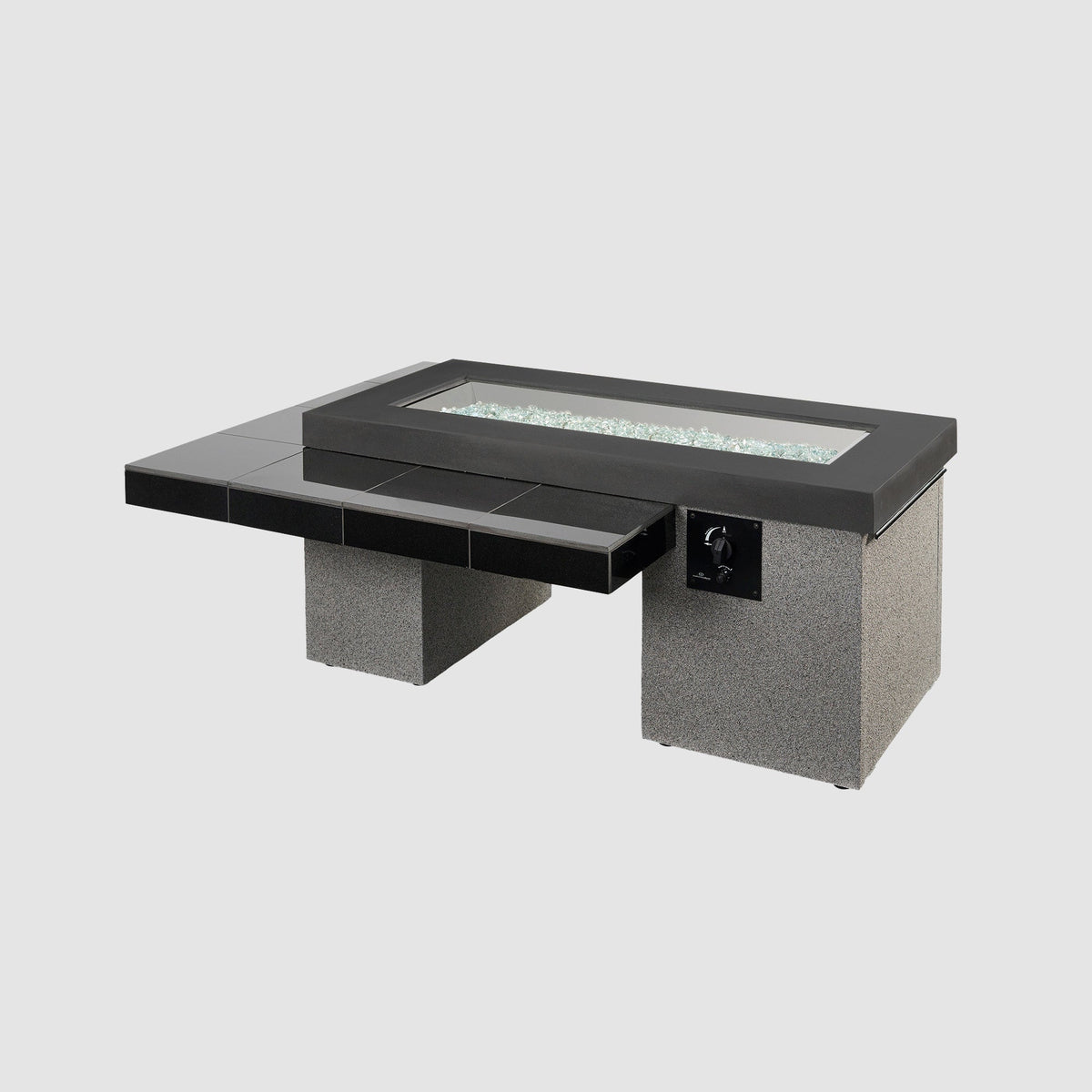 The Outdoor GreatRoom Company Uptown Black Linear Gas Fire Pit Table