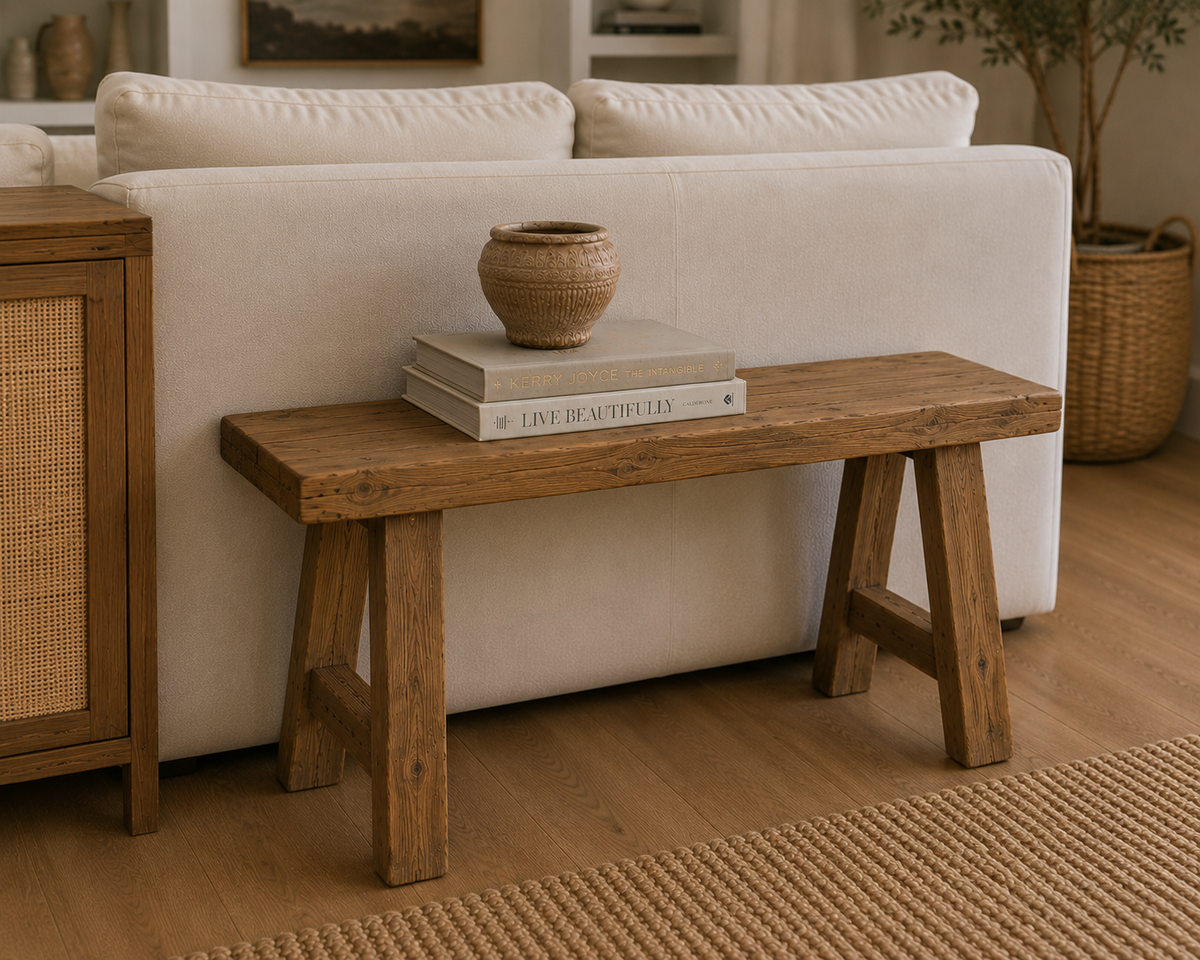 Anteak Primitive Teak Log Bench – 33"
