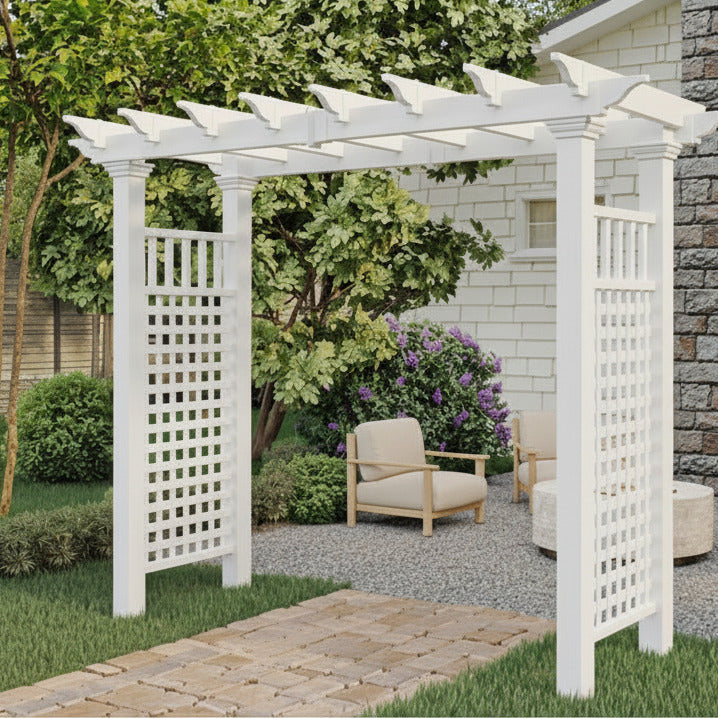 88" X 32" X 86.5" Fairfield Grande Vinyl Arbor, White, VA84231