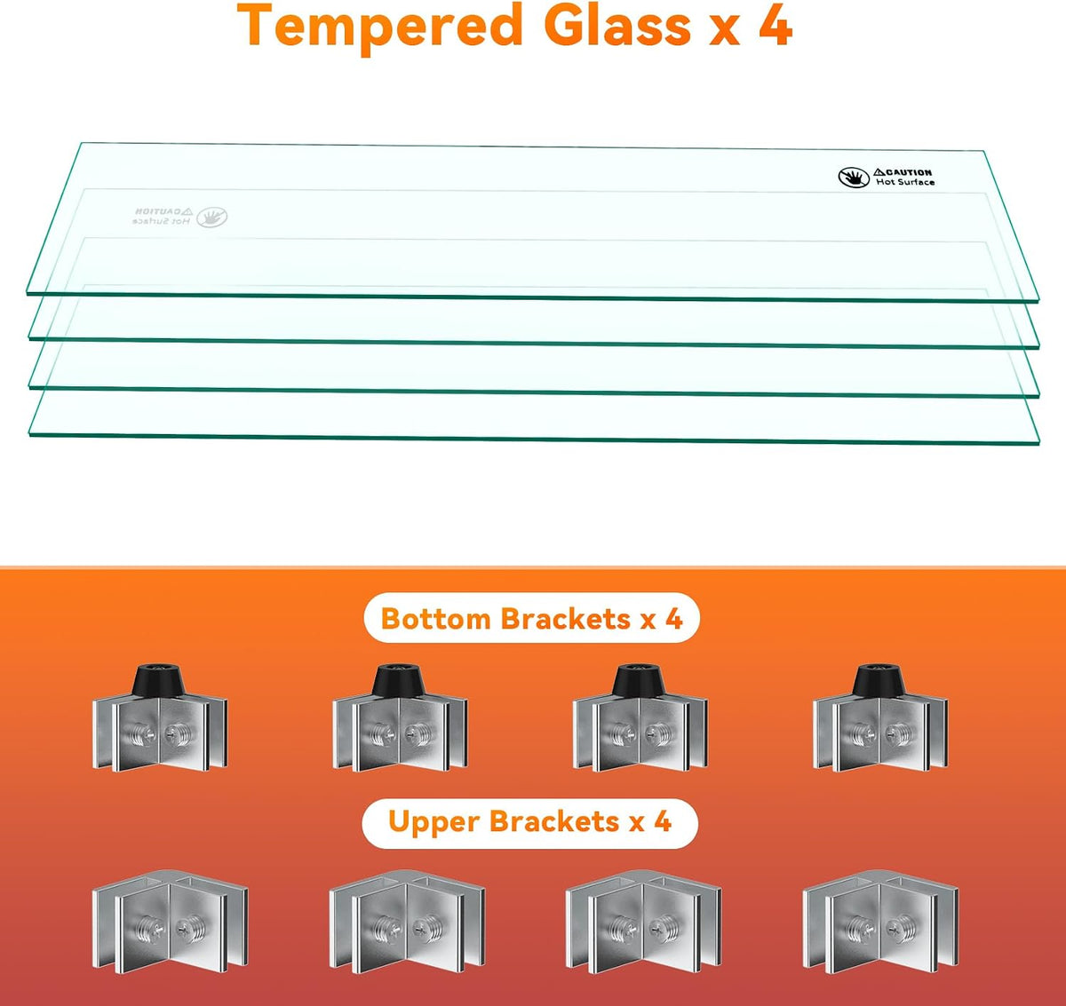 19" Square Fire Pit Screen Glass Wind Guard