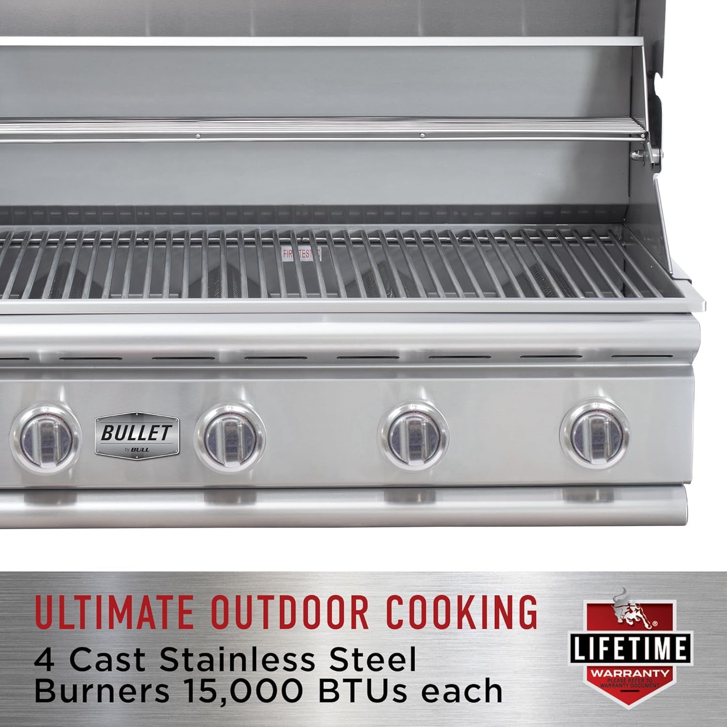BBQ 47628 Angus 75,000 BTU Grill Head, LP, 304 Stainless Steel, 4 Burners, 810 Sq. Inches, Twin Lights, Rotisserie Kit