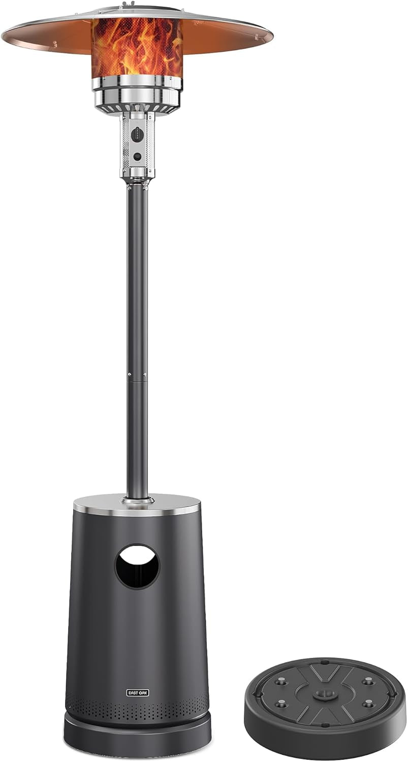 50,000 BTU Patio Heater with Sand Box, Table Design, Double-Layer Stainless Steel Burner, Wheels, Triple Protection System, Outdoor Heater for Home and Residential, Polar Night