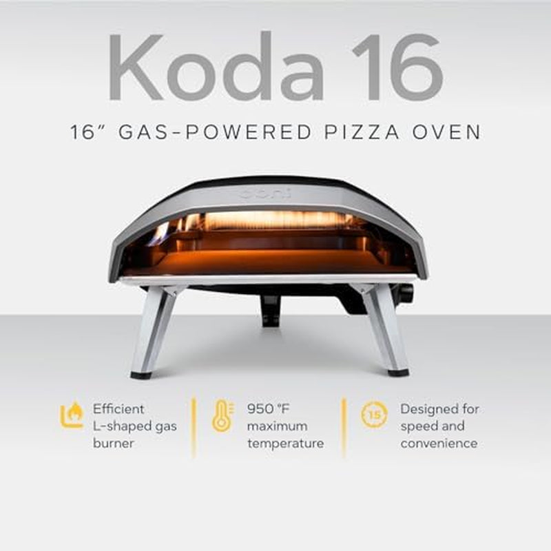 Koda 16 Propane Gas Pizza Oven - Ultimate Pizza Oven Bundle - Includes 14" Perforated Pizza Peel, Turning Peel and Koda 16 Cover