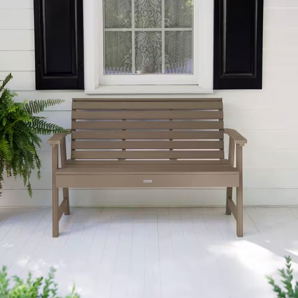 Weatherly 4 Ft. 2-Person Woodland Brown Recylced Plastic Outdoor Bench