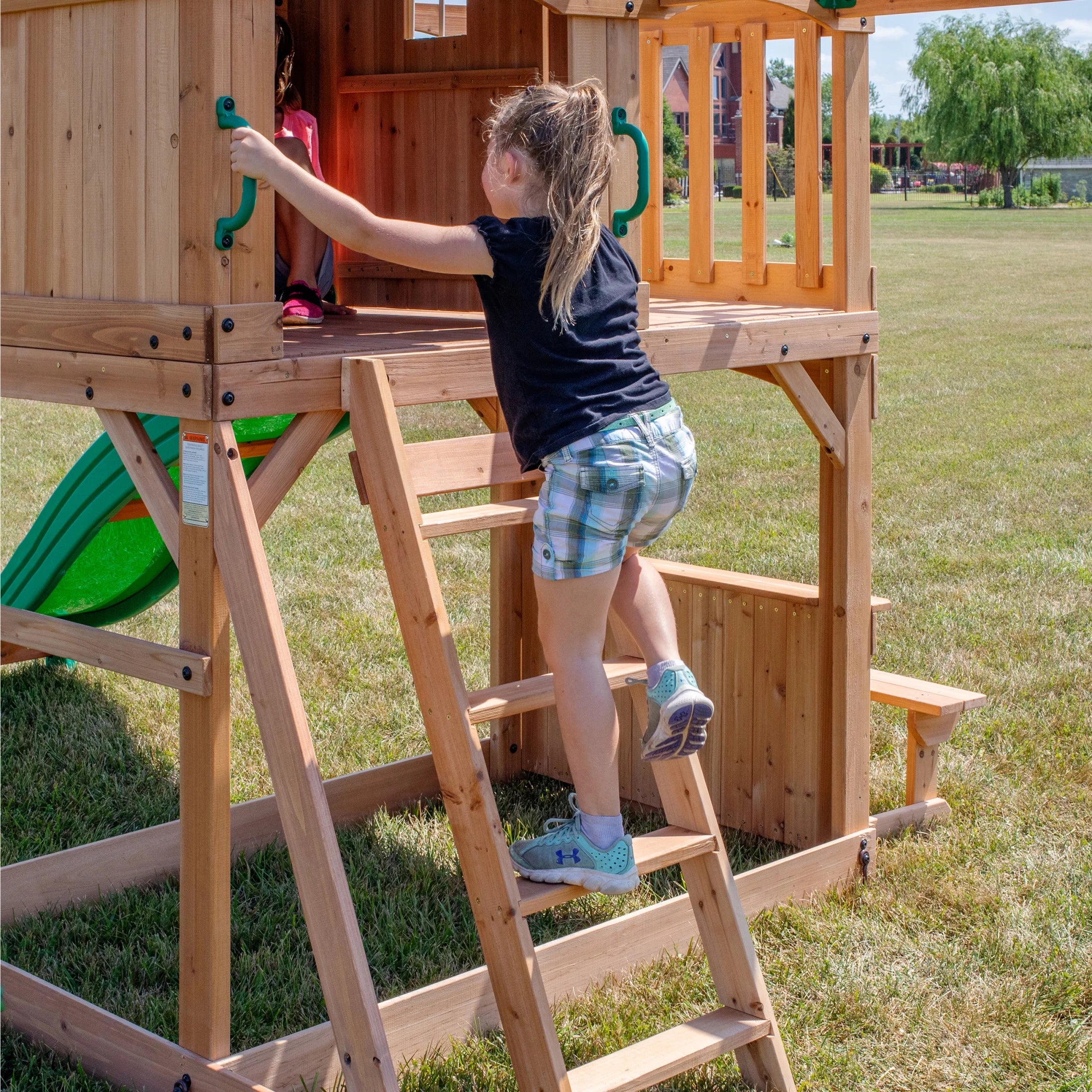 Montpelier Cedar Wood Swing Set, Slide, Clubhouse, Monkey Bars