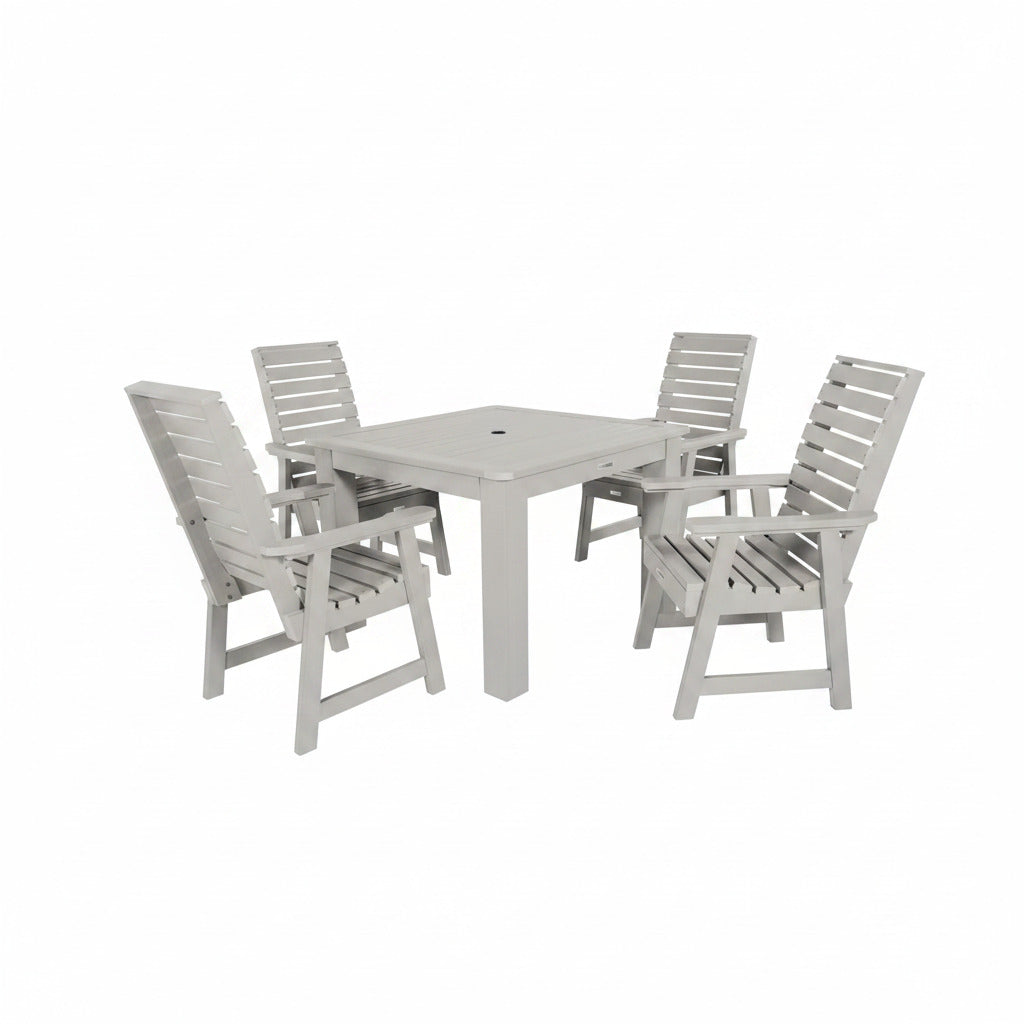 Weatherly 5-Piece Square Dining Height Outdoor Dining Set, Harbor Gray