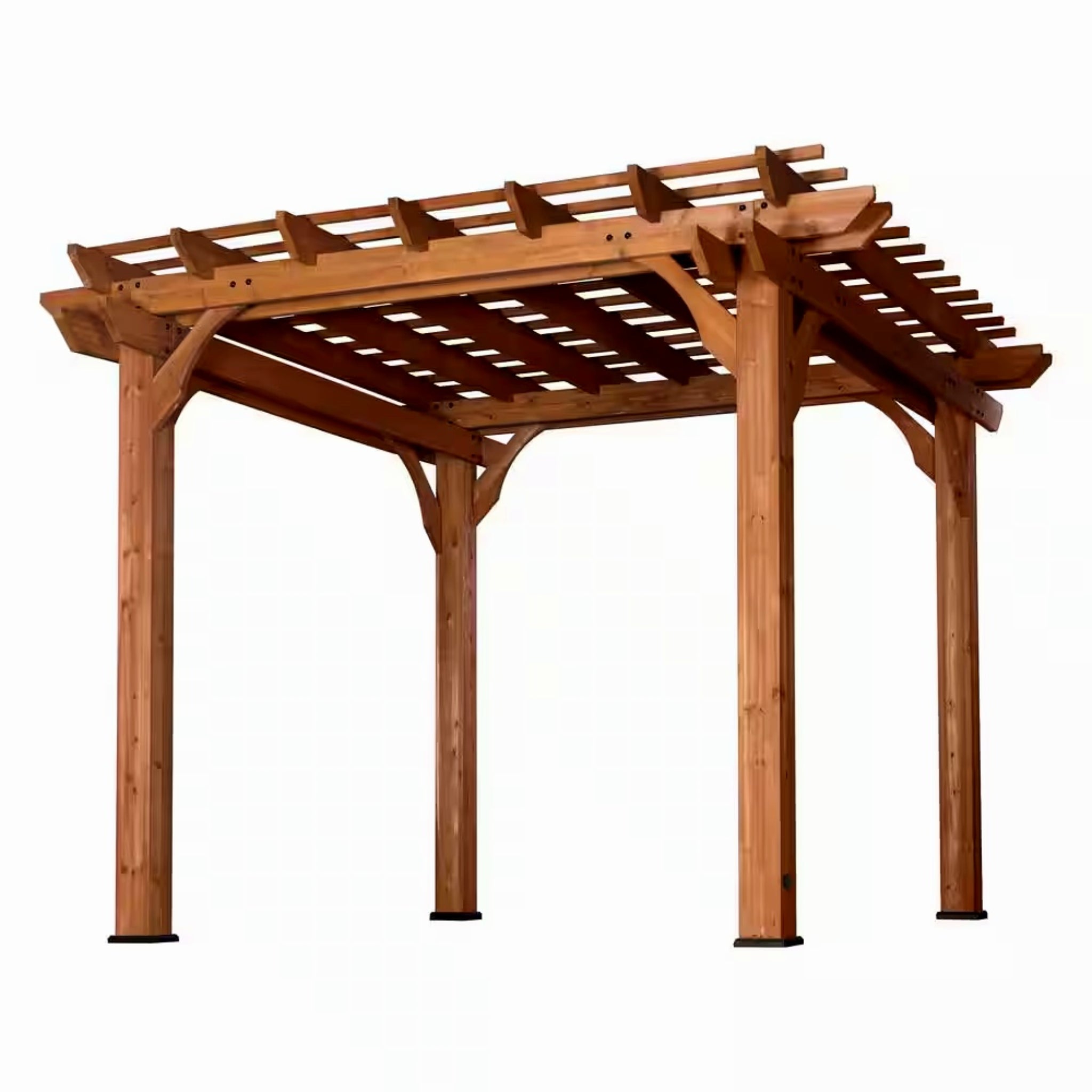 Backyard Discovery 10' x 10' Traditional Cedar Wood Pergola – Natural Outdoor Shade Structure