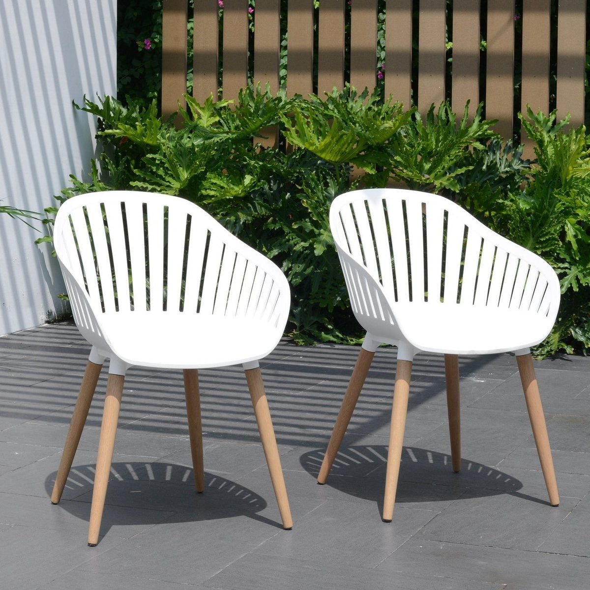 LifestyleGarden® Nassau Resin & FSC® Eucalyptus Chairs – Set of 4