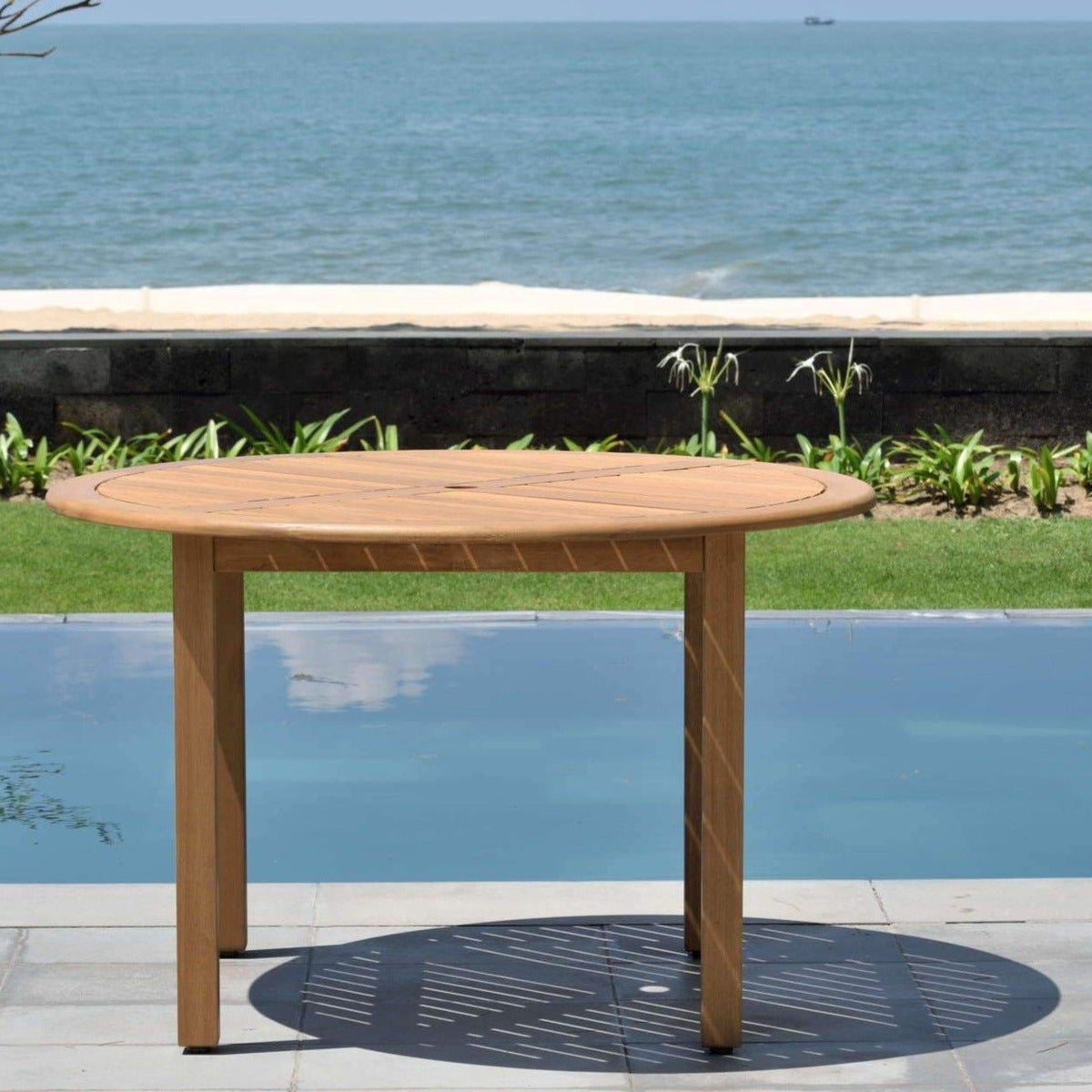 Amazonia Oldbury 47-Inch FSC Hardwood Round Outdoor Dining Table