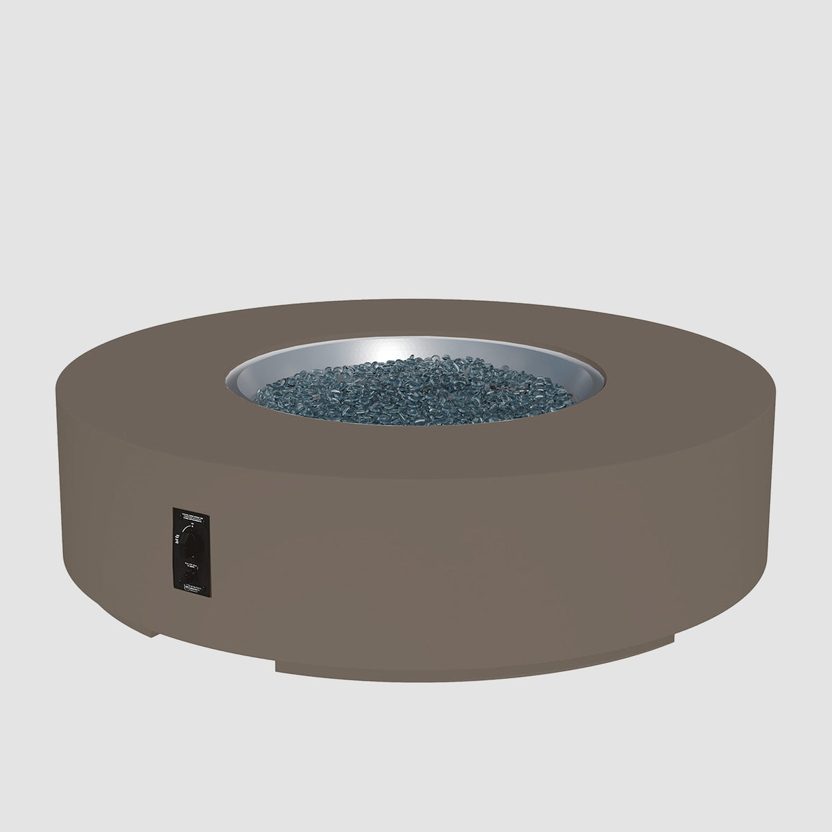 Outdoor GreatRoom Cove Round Concrete Gas Fire Pit Table | 36"–72"