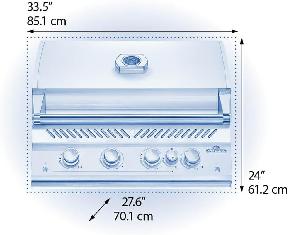 Built-In 700 Series 32-Inch Natural Gas Grill Head with Infrared Rear Burner - BIG32RBNSS-1-4 Main Burners, Infrared Rear Burner, Stainless Steel, Included Rotisserie Kit