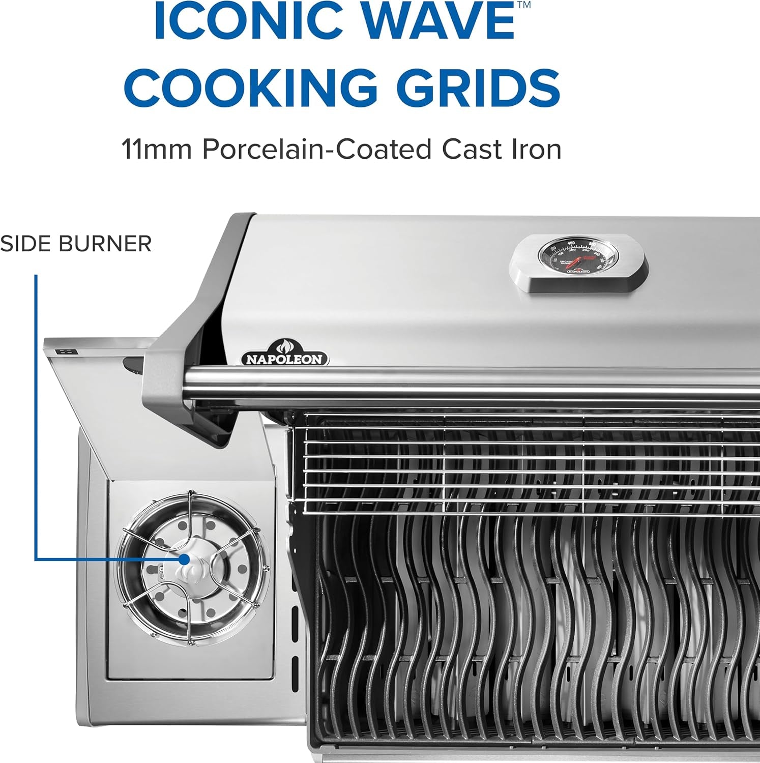 Rogue 525 Propane Gas Grill with Range Side Burner, Stainless Steel, Durable 5-Burner Grilling Experience