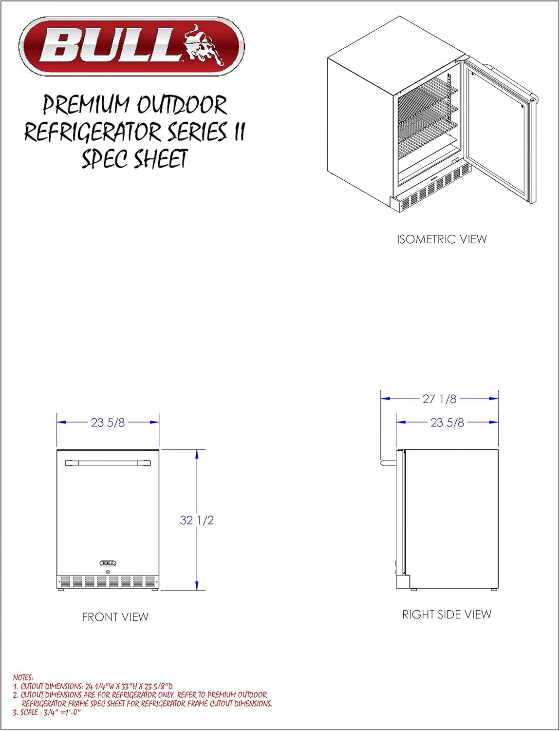 13700 Series II Outdoor Refrigerator, Stainless Steel