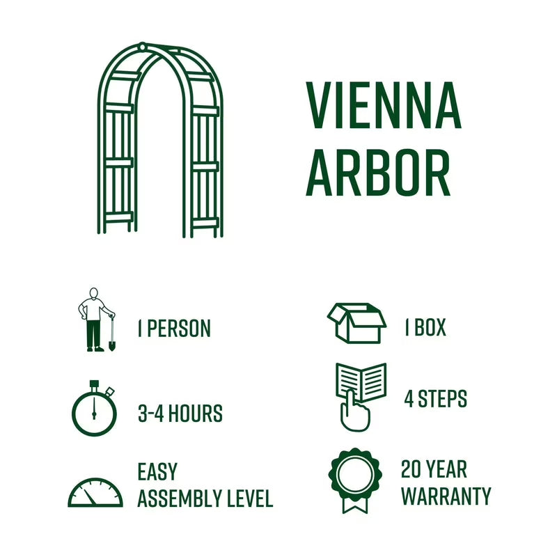 49" L X 24" W X 91.6" H Vienna Classic Vinyl Arbor, White, VA68144