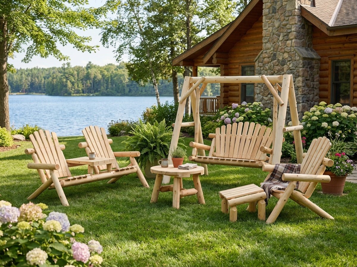 Cedar Creek Rustic Furniture Handcrafted White Cedar Patio Swing – 5-Foot