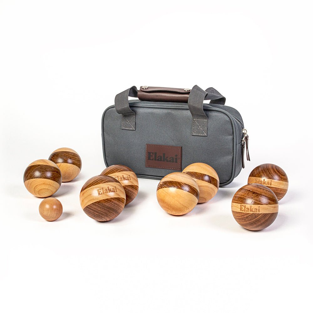 Elakai Hevea Wood 72mm Travel Bocce Set