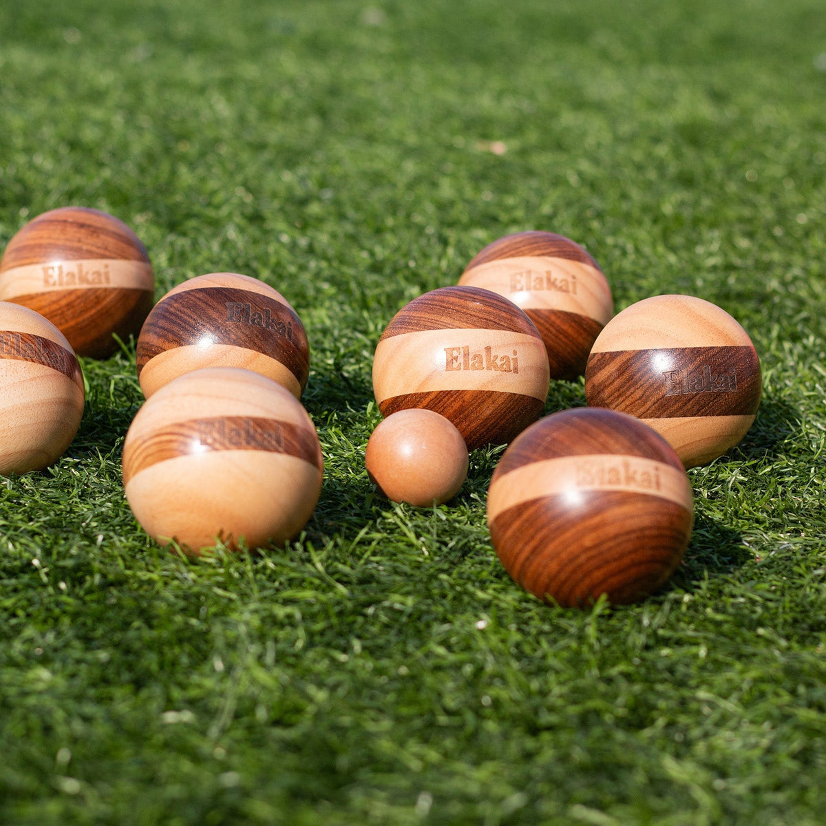 Elakai Hevea Wood 72mm Travel Bocce Set