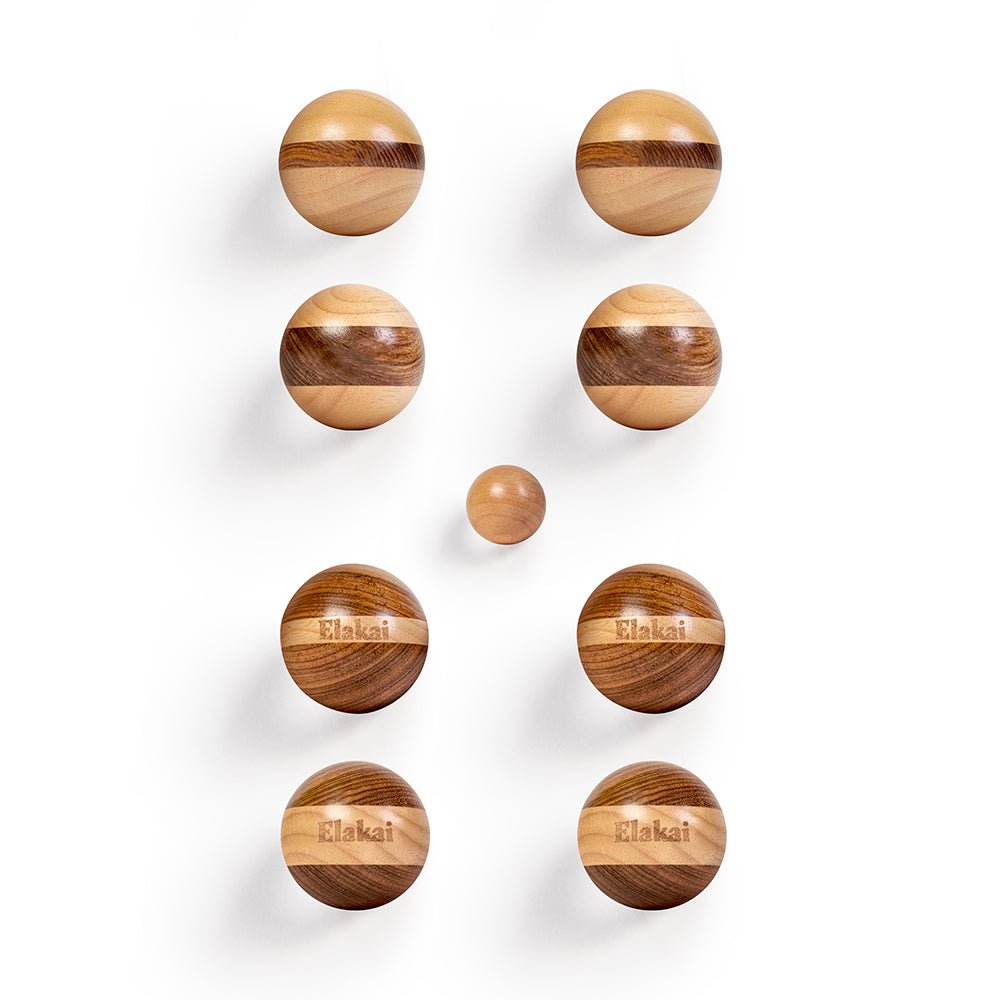 Elakai Hevea Wood 72mm Travel Bocce Set