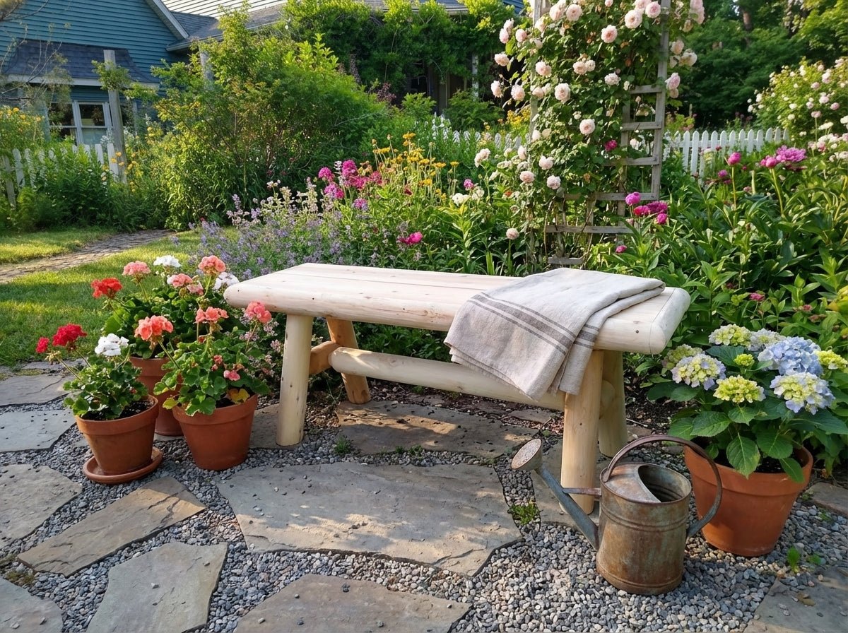 Cedar Creek White Cedar Outdoor Entryway Bench