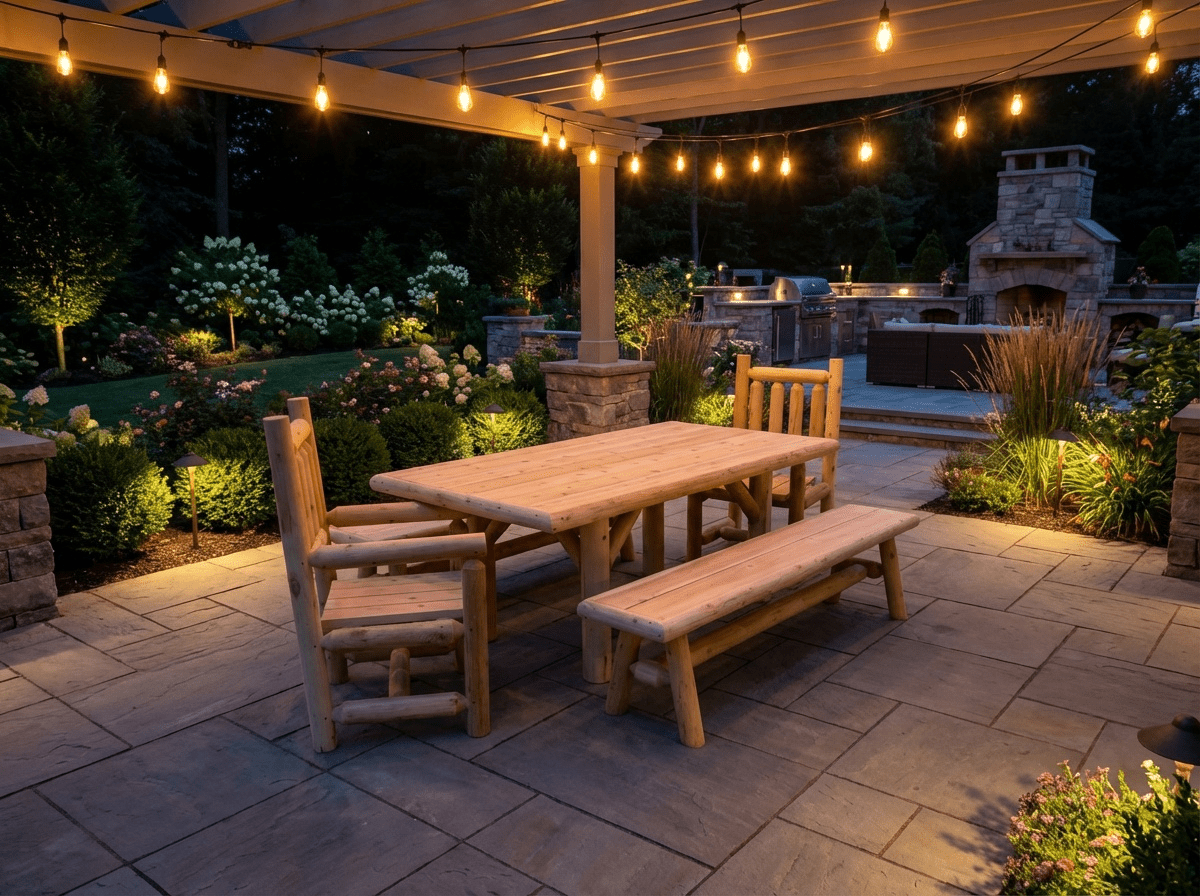 Cedar Creek White Cedar Farmhouse Outdoor Dining Set