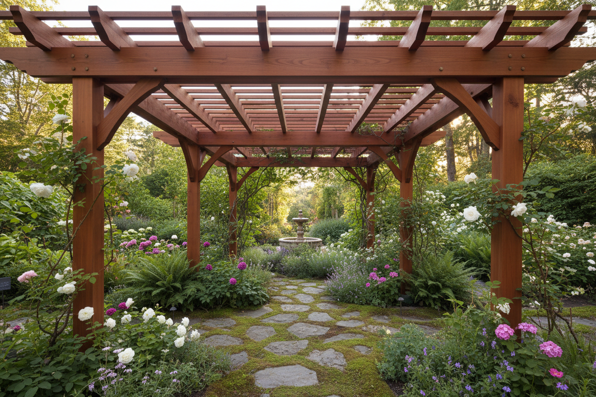 Best Redwood Super Deck Solid Wood Pergola