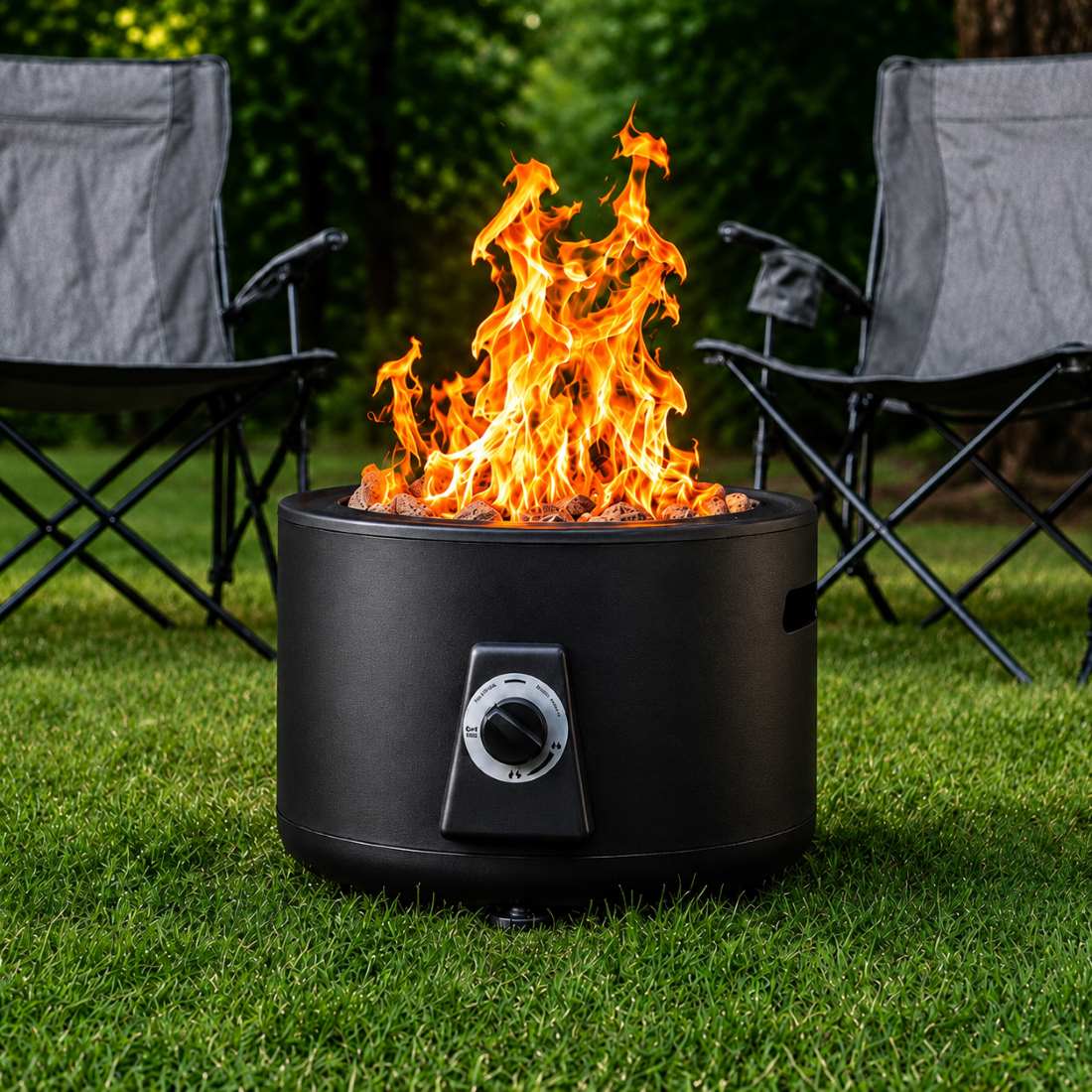 Pamapic Pyra Portable Propane Fire Pit, 60,000 BTU Smokeless