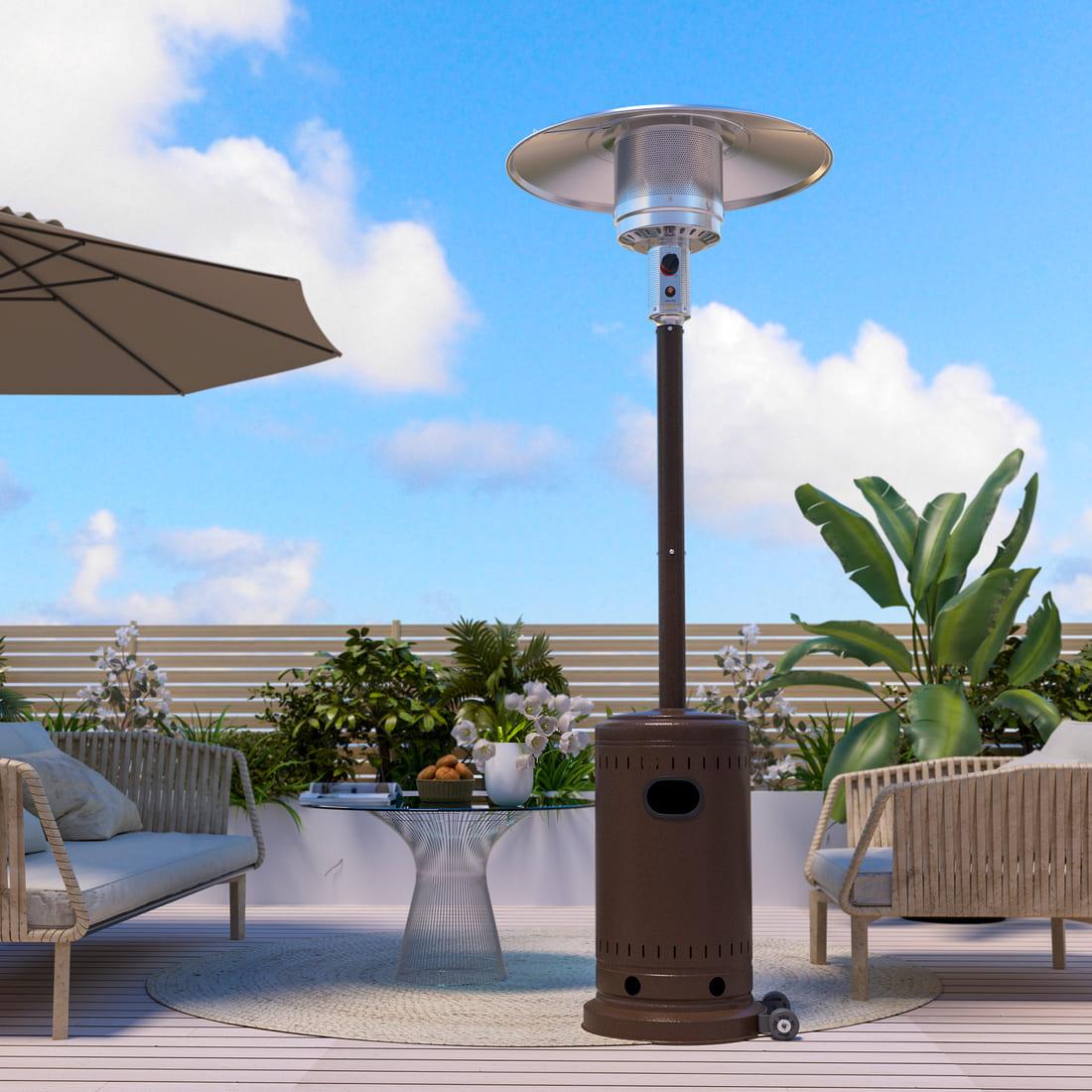 Pamapic Pyra Propane Patio Heater with Wheels, 48,000 BTU