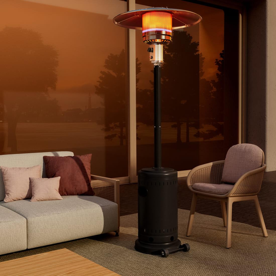 Pamapic Pyra Propane Patio Heater with Wheels, 48,000 BTU