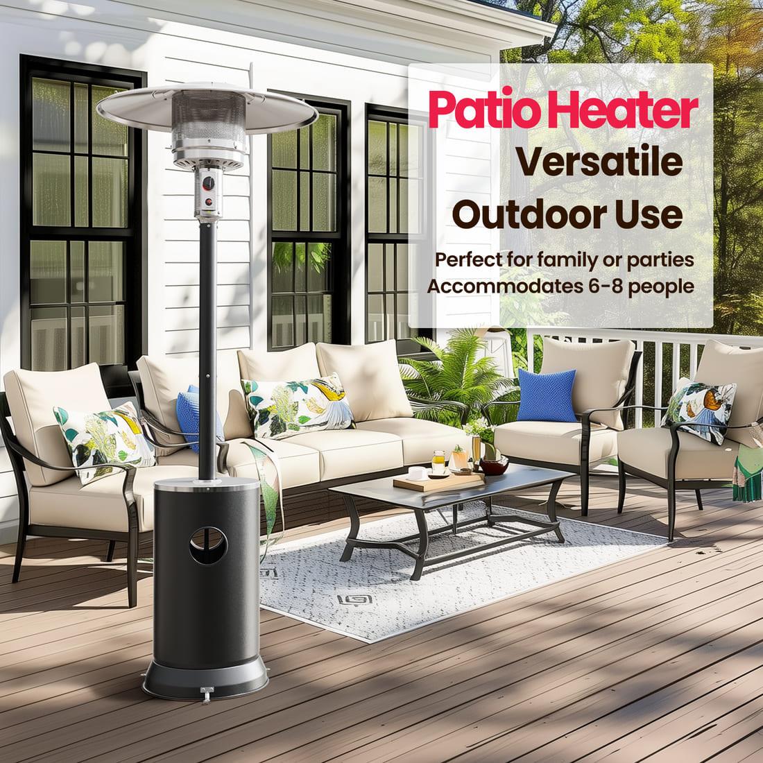 Pamapic Pyra Propane Patio Heater with Table, 48,000 BTU, CSA Certified