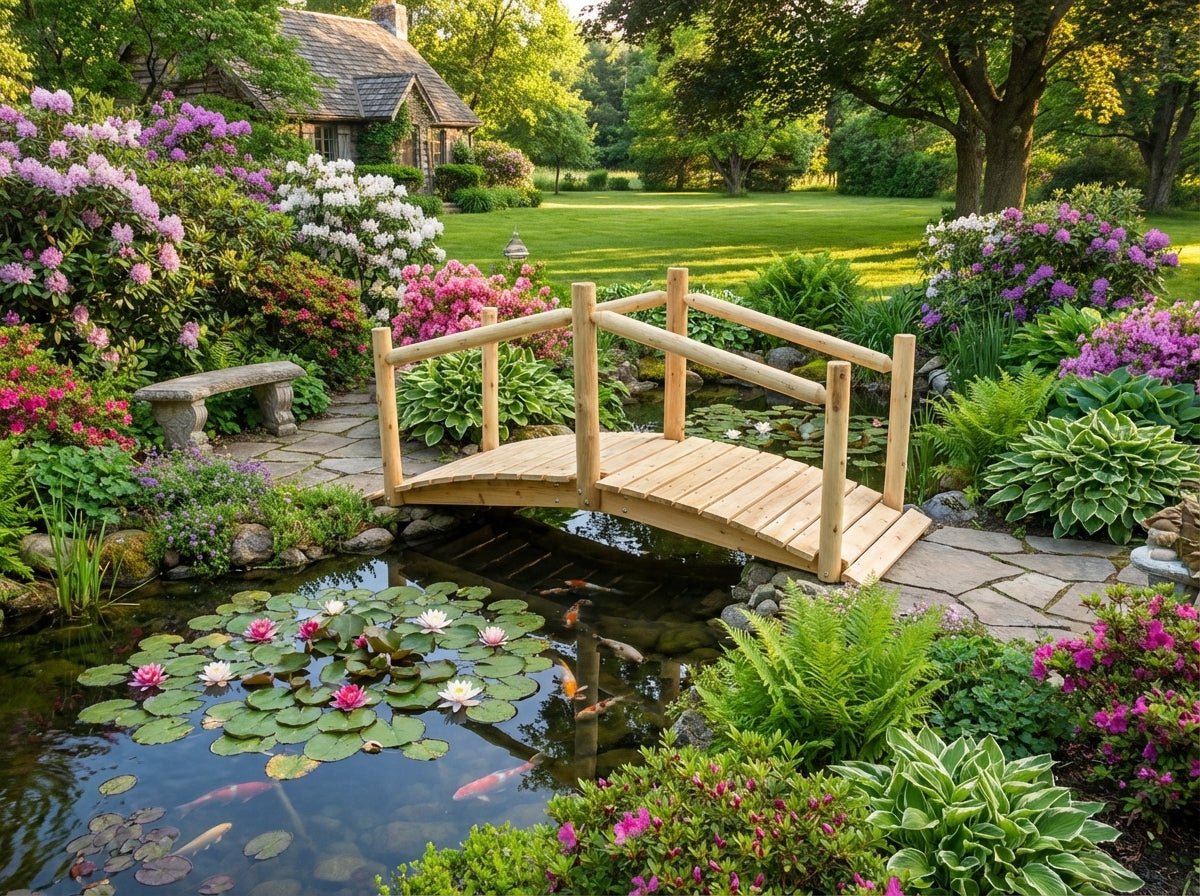Cedar Creek Rustic Furniture 8-Foot White Cedar Garden Bridge