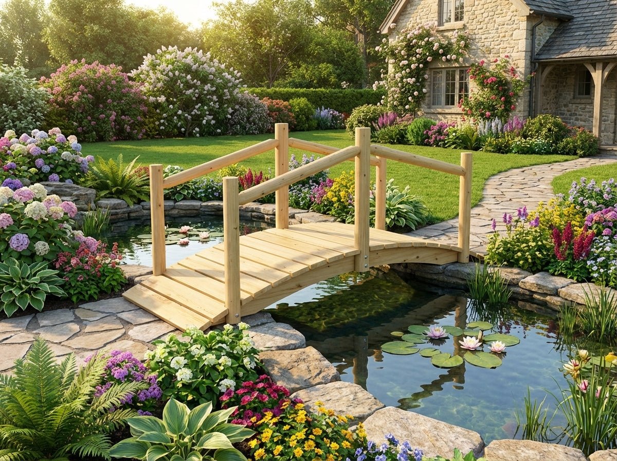 Cedar Creek Rustic Furniture 8-Foot White Cedar Garden Bridge