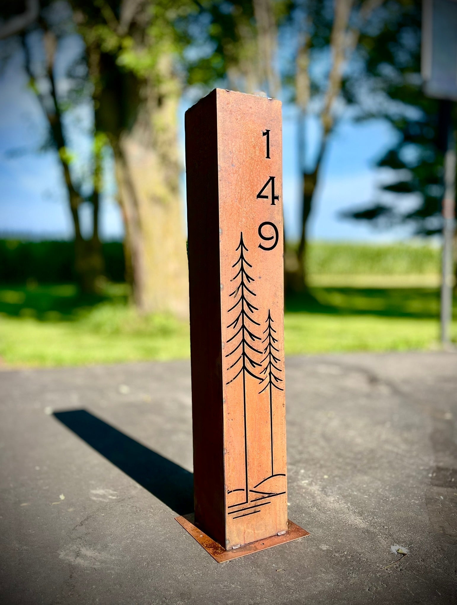 North Forge Simple Pines Address Solar Pillar – 36" & 48" Size Options