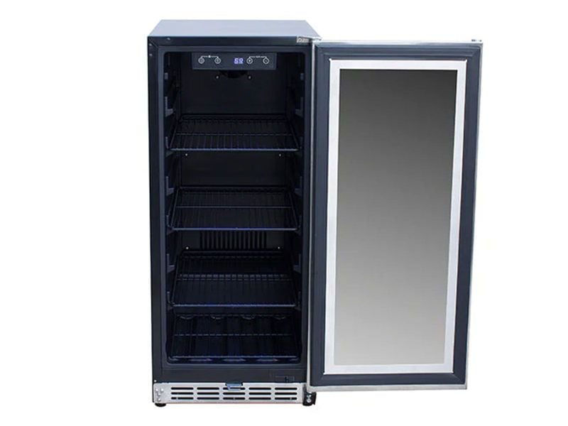 TrueFlame 15" Outdoor-Rated Glass Door Refrigerator | 89 Cans